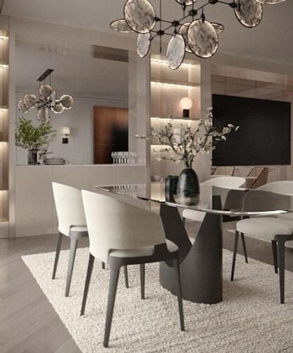 طاولة طعام بتصميم حديث مع ٤ كراسي