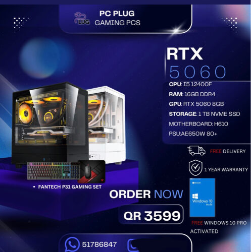Doha Electronics Gaming pc RTX 5060 NEW-93973204|Mzad Qatar