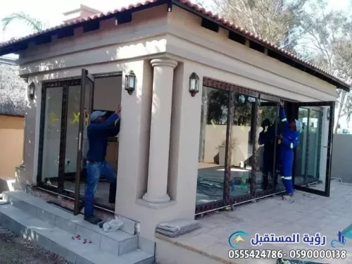 التشطيب واعمال الحديقة والشلالات