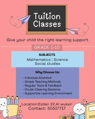Female Tutor Available At Wukair