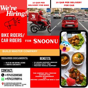We are hiring Bike & Car Riders