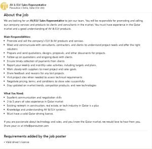 AV & ELV Sales Representative