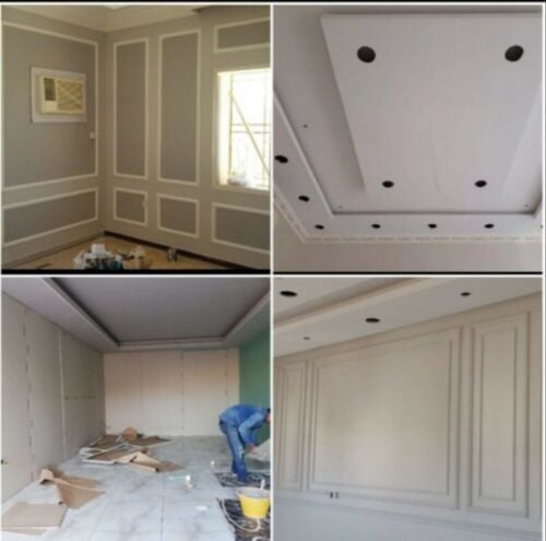 gypsum partition work.