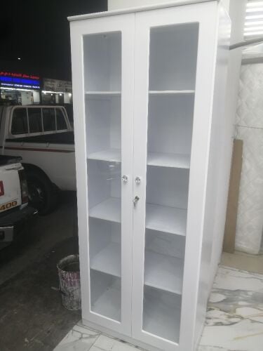 2 doors glass shelve cabinet