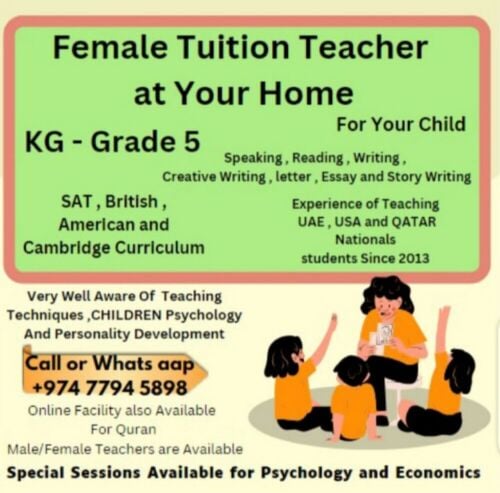 English Teacher for girls at home