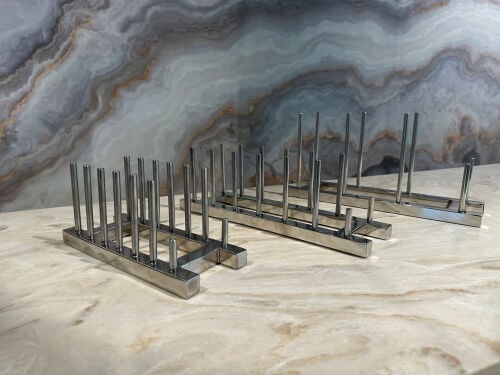 metal  and wooden stand 