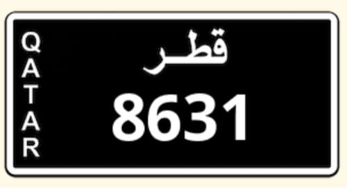  black plate number 8631