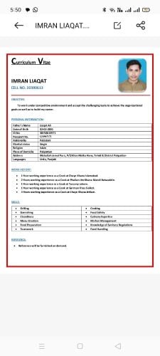 I m professional chief  I need job
