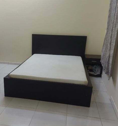 Bed with mattress