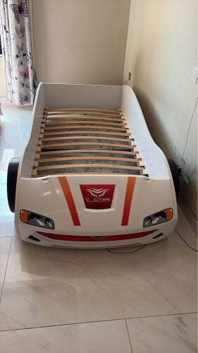white race car bed 