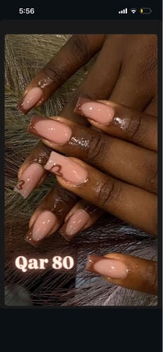 brown cute gel x press on nails