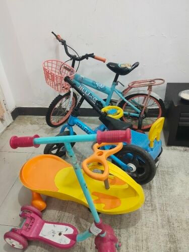 girls bicycle and baby car's etc.