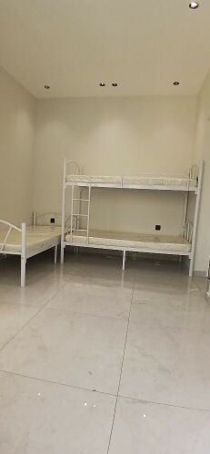 Bed, mattress, and wardrobe