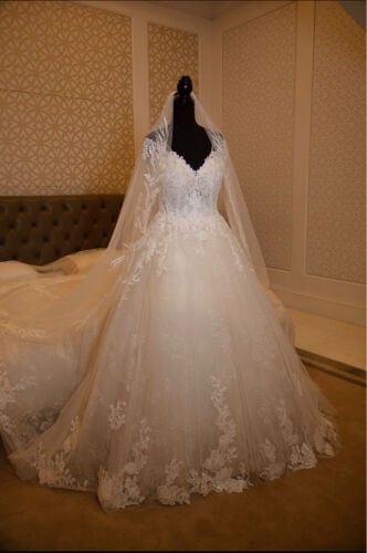 A semi-new wedding dress