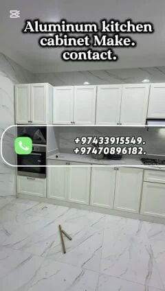 Aluminum kitchen cabinet.