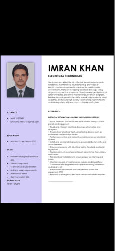 electrician job seeker