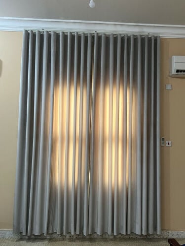 wave curtain and chair