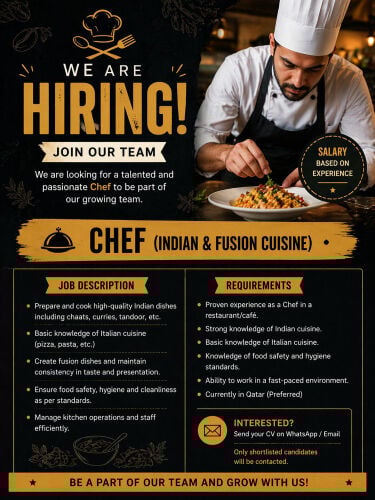 URGENT HIRING - SHISHA CAFE 