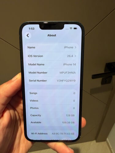 iPhone 14 128 gb battery 89
