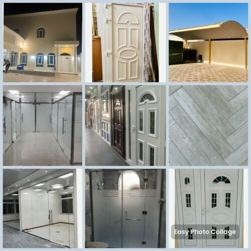 باب يو بي في سي حاجز زجاجي مطبخ