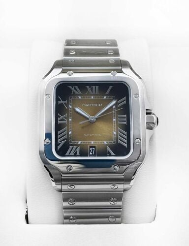 ساعة كارتير سانتوس بني متدرج