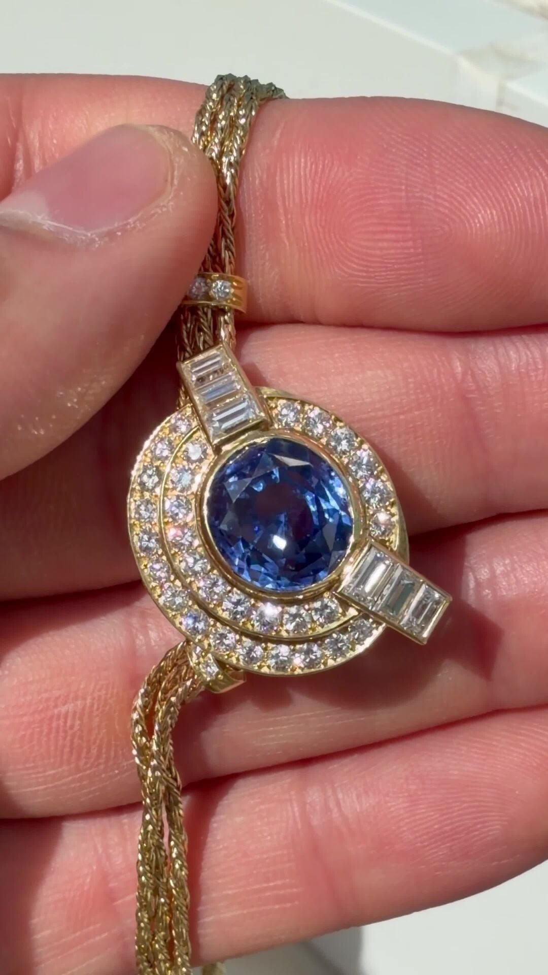 Rare Blue Ceylon Sapphire Necklace