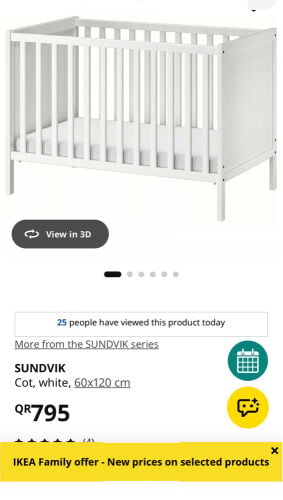 baby cot with mattress 