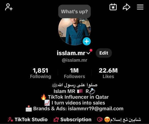 Premium TikTok account 1M