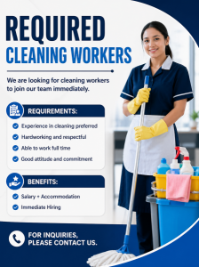 Required Cleaning Workers