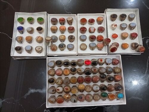 Yemeni agate rings