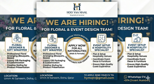 Flower Arranger – Immediate Hiring