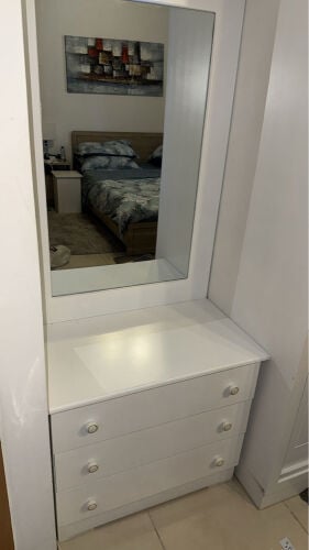 closet, dresser, living room table