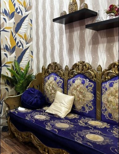 royal blue sofa