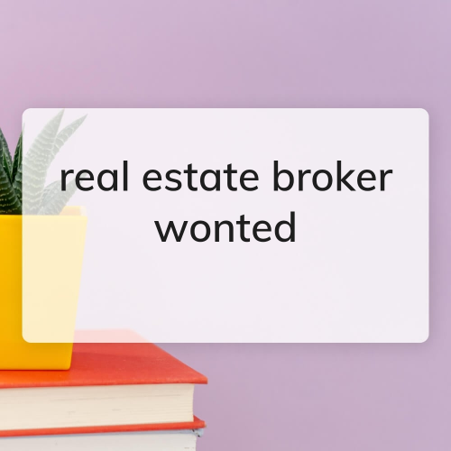real estate broker wonted