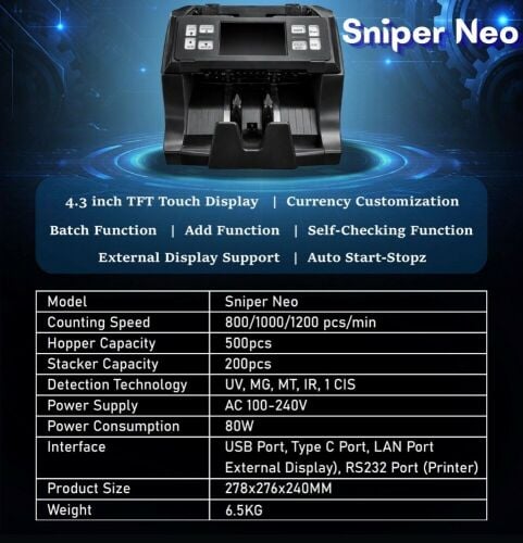 Sniper Neo Cash Counting Machine