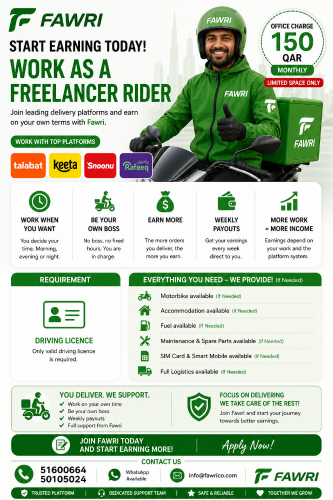 Bike Rider Job Qatar | License Only
