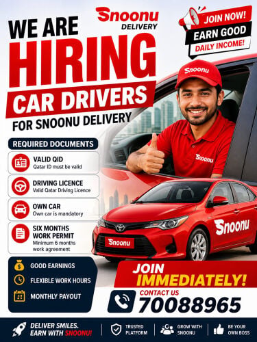 we are hiring car drivers for del..