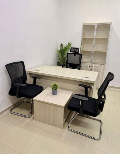 Used manager table with cabinet