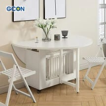Foldable dining table with 4 chairs