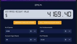 epic games account with 399 games