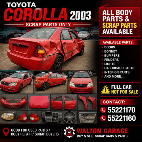 Toyota Corolla Spare Parts for Sale