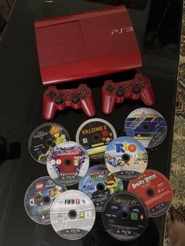 PS3 Red edition with 10 cd+30 games