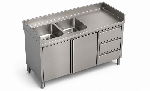 SS Base Cabinet with 3 drawers