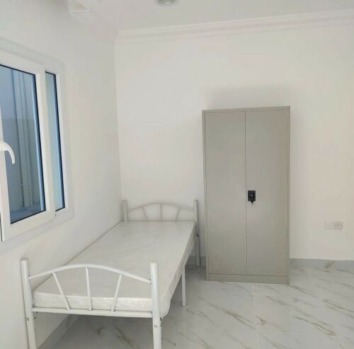 Single Metal White and Black Bed