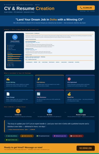 professional cv or resume creation 