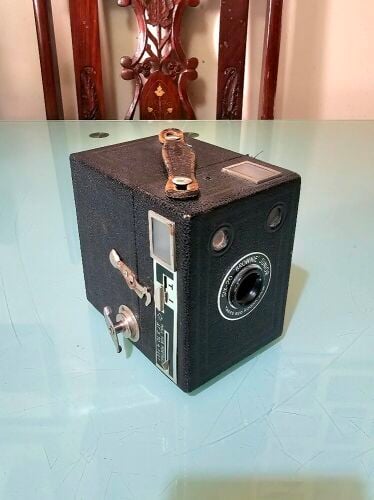 antique black box camera