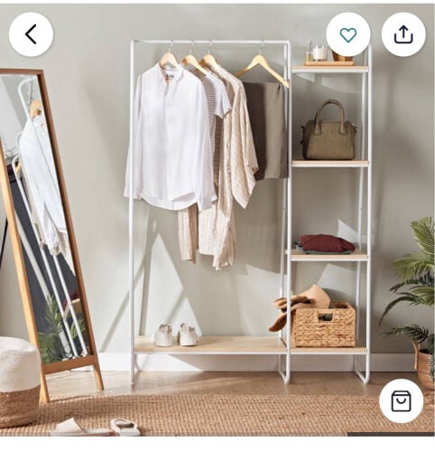 clothes rack with shelves 