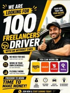 WE ARE HIRING 100 FREELANCE DRIVERS