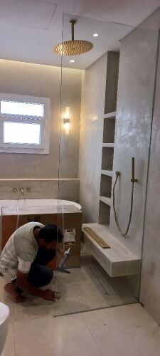 glass aluminium partition shower
