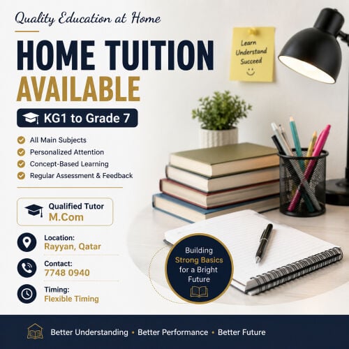 Home tuition Available 